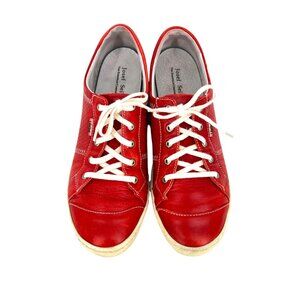 Josef Seibel Caspian Red Leather Casual Lace-Up Shoes Size 41 EU US 10-10.5